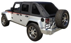 Jeep Wrangler Unlimited Frameless Soft Top - Rampage - Sailcloth - Black Diamond - `07-`18 Jeep Wrangler Unlimited Frameless Soft Top - Rampage - Sailcloth - Black Diamond - `07-`18