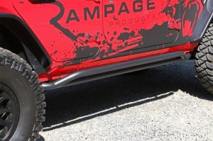 Jeep Wrangler Unlimited Sport S Side Steps - Rampage - Rail Side™ Rocker Guard - Black - `18-`19 Jeep Wrangler Unlimited Sport S Side Steps - Rampage - Rail Side™ Rocker Guard - Black - `18-`19