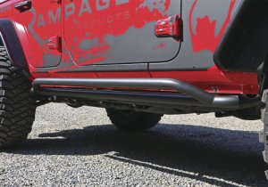 Jeep Wrangler Unlimited Sport S Side Steps - Rampage - Rail Side™ Rocker Guard - Black - `18-`19 Jeep Wrangler Unlimited Sport S Side Steps - Rampage - Rail Side™ Rocker Guard - Black - `18-`19