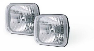 Chevrolet Express Headlight Conversion Kit - Rampage - Halogen Conversion Kit; 200mm Rectangular Assemblies; H4 55/60W Bulbs - Clear - `96-`08 Chevrolet Express Headlight Conversion Kit - Rampage - Halogen Conversion Kit; 200mm Rectangular Assemblies; H4 55/60W Bulbs - Clear - `96-`08