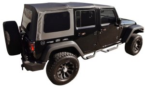 Jeep Wrangler JK Unlimited Soft Top - Rampage - OEM Replacement - Black Diamond - `07-`09 Jeep Wrangler JK Unlimited Soft Top - Rampage - OEM Replacement - Black Diamond - `07-`09