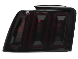 Ford Mustang LED Taillights - Rear - Raxiom - Icon - Black Housing (Smoked Lens) - `99-`04