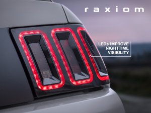 Ford Mustang LED Taillights - Rear - Raxiom - Icon - Black Housing (Smoked Lens) - `99-`04