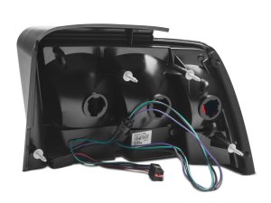 Ford Mustang LED Taillights - Rear - Raxiom - Icon - Black Housing (Smoked Lens) - `99-`04