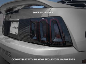 Ford Mustang LED Taillights - Rear - Raxiom - Icon - Black Housing (Smoked Lens) - `99-`04