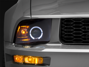 Ford Mustang LED Headlights - Raxiom - 2010 Style LED Halo - Black Housing/Clear Lens - `05-`09