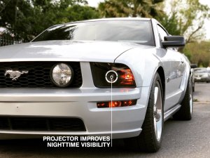 Ford Mustang LED Headlights - Raxiom - 2010 Style LED Halo - Black Housing/Clear Lens - `05-`09