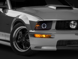 Ford Mustang LED Headlights - Raxiom - 2010 Style LED Halo - Black Housing/Clear Lens - `05-`09