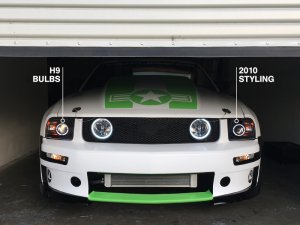 Ford Mustang LED Headlights - Raxiom - 2010 Style LED Halo - Black Housing/Clear Lens - `05-`09
