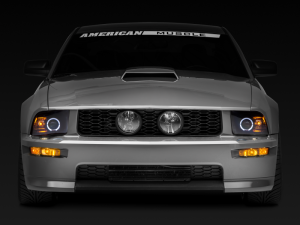 Ford Mustang LED Headlights - Raxiom - 2010 Style LED Halo - Black Housing/Clear Lens - `05-`09