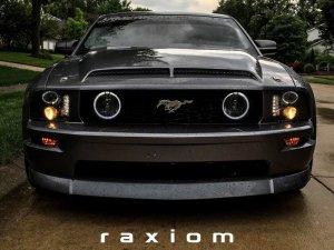 Ford Mustang LED Headlights - Raxiom - LED Halo Projector - Black Housing, Clear Lens - `05-`09