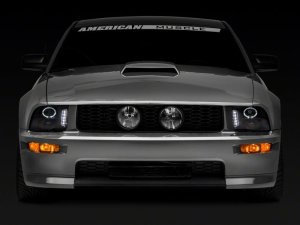 Ford Mustang LED Headlights - Raxiom - LED Halo Projector - Black Housing, Clear Lens - `05-`09