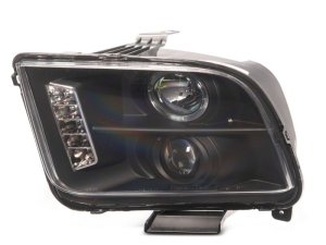 Ford Mustang LED Headlights - Raxiom - LED Halo Projector - Black Housing, Clear Lens - `05-`09