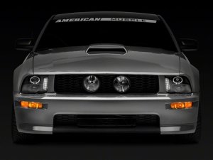 Ford Mustang LED Headlights - Raxiom - LED Halo Projector - Black Housing, Clear Lens - `05-`09