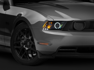 Ford Mustang LED Headlights - Raxiom - CCFL Halo Projector - Black Housing - `10-`12