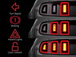 Ford Mustang LED Taillights - Rear - Raxiom - Sequential Tail Light Harness Kit - `10-`22