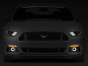 Ford Mustang Fog Lights - Raxiom - LED Halo with Honeycomb Mesh Grille - `15-`17