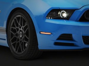 Ford Mustang LED Side and Quarter Marker Lights - Front + Rear - Raxiom - Axial Series - Clear - `10-`14 Ford Mustang LED Side and Quarter Marker Lights - Front + Rear - Raxiom - Axial Series - Clear - `10-`14
