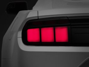 Ford Mustang LED Taillights - Rear - Raxiom - Profile - Gloss Black Housing, Smoked Lens - `15-`22