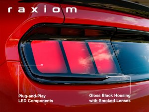 Ford Mustang LED Taillights - Rear - Raxiom - Profile - Gloss Black Housing, Smoked Lens - `15-`22