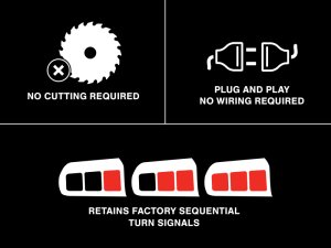 Ford Mustang LED Taillights - Rear - Raxiom - Profile - Gloss Black Housing, Smoked Lens - `15-`22