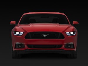 Ford Mustang LED Headlights - Raxiom - Projector with OEM HID Bulbs - Black Housing - `15-`17