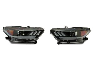 Ford Mustang LED Headlights - Raxiom - Projector with OEM HID Bulbs - Black Housing - `15-`17