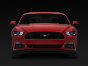 Ford Mustang LED Headlights - Raxiom - Projector with OEM HID Bulbs - Black Housing - `15-`17