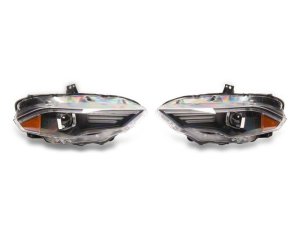 Ford Mustang LED Projector Headlights - Front - Raxiom - Tri-Bar LED Accents - Black Housing - `18-`23 Ford Mustang LED Projector Headlights - Front - Raxiom - Tri-Bar LED Accents - Black Housing - `18-`23