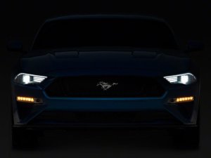 Ford Mustang LED Projector Headlights - Front - Raxiom - Tri-Bar LED Accents - Black Housing - `18-`23 Ford Mustang LED Projector Headlights - Front - Raxiom - Tri-Bar LED Accents - Black Housing - `18-`23