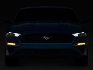 Ford Mustang LED Projector Headlights - Front - Raxiom - Tri-Bar LED Accents - Black Housing - `18-`23 Ford Mustang LED Projector Headlights - Front - Raxiom - Tri-Bar LED Accents - Black Housing - `18-`23