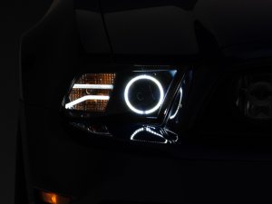 Ford Mustang LED Headlights - Front - Raxiom - LED Halo Projector - Black - `13-`14 Ford Mustang LED Headlights - Front - Raxiom - LED Halo Projector - Black - `13-`14