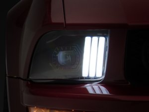 Ford Mustang LED Headlights - Raxiom - Halogen Projector - Black Housing - `05-`09 Ford Mustang LED Headlights - Raxiom - Halogen Projector - Black Housing - `05-`09