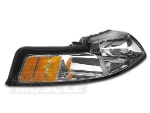 Ford Mustang LED Headlights - Raxiom - Axial Series OE Style - Chrome - `99-`01