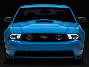 Ford Mustang LED Projector Headlights - Raxiom - Sequential LED Amber Turn Signal - Black Housing (Clear Lens) - `10-`12 Ford Mustang LED Projector Headlights - Raxiom - Sequential LED Amber Turn Signal - Black Housing (Clear Lens) - `10-`12