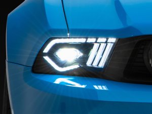 Ford Mustang LED Projector Headlights - Raxiom - Sequential LED Amber Turn Signal - Black Housing (Clear Lens) - `10-`12 Ford Mustang LED Projector Headlights - Raxiom - Sequential LED Amber Turn Signal - Black Housing (Clear Lens) - `10-`12