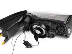 Ford Mustang LED Headlights - Raxiom - Axial Series with LED Bar - Black Housing - `99-`04