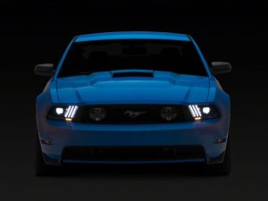 Ford Mustang LED Headlights - Raxiom - SEQL Turn Signals - Black Housing / Clear Lens - `10-`14 Ford Mustang LED Headlights - Raxiom - SEQL Turn Signals - Black Housing / Clear Lens - `10-`14