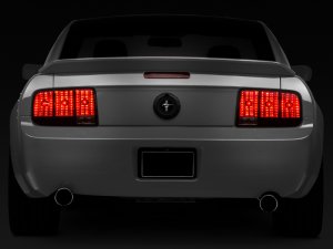 Ford Mustang LED Taillights - Rear - Raxiom - Black Housing (Smoked Lens) - `05-`09