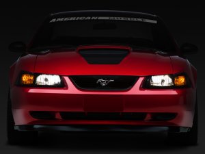Ford Mustang Headlights - Raxiom - Axial Series OE Style - Black Housing (Smoked Lens) - `99-`04 Ford Mustang Headlights - Raxiom - Axial Series OE Style - Black Housing (Smoked Lens) - `99-`04