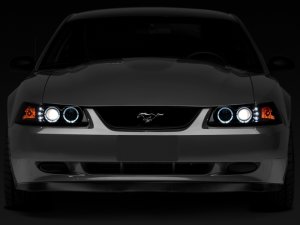 Ford Mustang LED Headlights - Raxiom - Dual LED Halo Projector - Black Housing, Smoked Lens - `99-`04 Ford Mustang LED Headlights - Raxiom - Dual LED Halo Projector - Black Housing, Smoked Lens - `99-`04