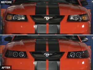 Ford Mustang LED Headlights - Raxiom - Dual LED Halo Projector - Black Housing, Smoked Lens - `99-`04 Ford Mustang LED Headlights - Raxiom - Dual LED Halo Projector - Black Housing, Smoked Lens - `99-`04