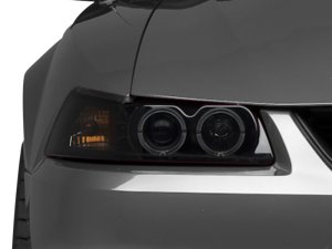 Ford Mustang LED Headlights - Raxiom - Dual LED Halo Projector - Black Housing, Smoked Lens - `99-`04 Ford Mustang LED Headlights - Raxiom - Dual LED Halo Projector - Black Housing, Smoked Lens - `99-`04