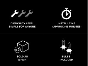 Ford Mustang LED Headlights - Raxiom - Dual LED Halo Projector - Chrome - `99-`04