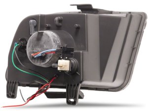 Ford Mustang LED Headlights - Raxiom - LED Halo Accent Lighting, Projector Style Light, Black Housing - Smoked Lens - `05-`09