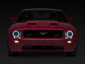 Ford Mustang LED Headlights - Raxiom - CCFL Halo Projector - Black Housing/Smoked Lens - `05-`09