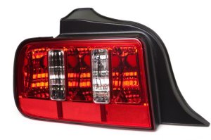 Ford Mustang LED Taillights - Raxiom - Coyote Tail Lights - Chrome Housing - Red/Clear Lens - `05-`09