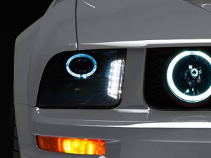 Ford Mustang LED Headlights - Raxiom - Halo Projector - Smoked - `05-`09