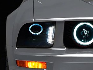 Ford Mustang LED Headlights - Raxiom - Halo Projector - Smoked - `05-`09