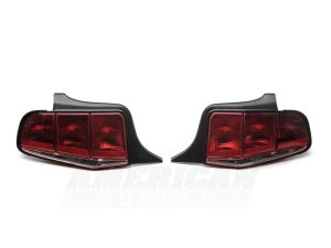 Ford Mustang LED Taillights - Rear - Raxiom - Aero - Black Housing (Smoked Lens) - `10-`12